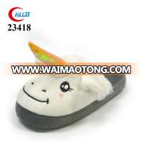 Hot Sale OEM animal winter plush unicorn slippers for ladies